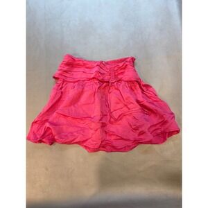 Aerie Smocked Ruched Drawstring Mini Skirt Bright Pink Size‎ M $50
